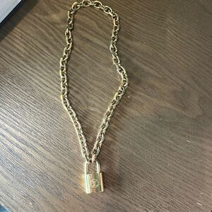 Louis Vuitton Gold Chain Necklace with Padlock